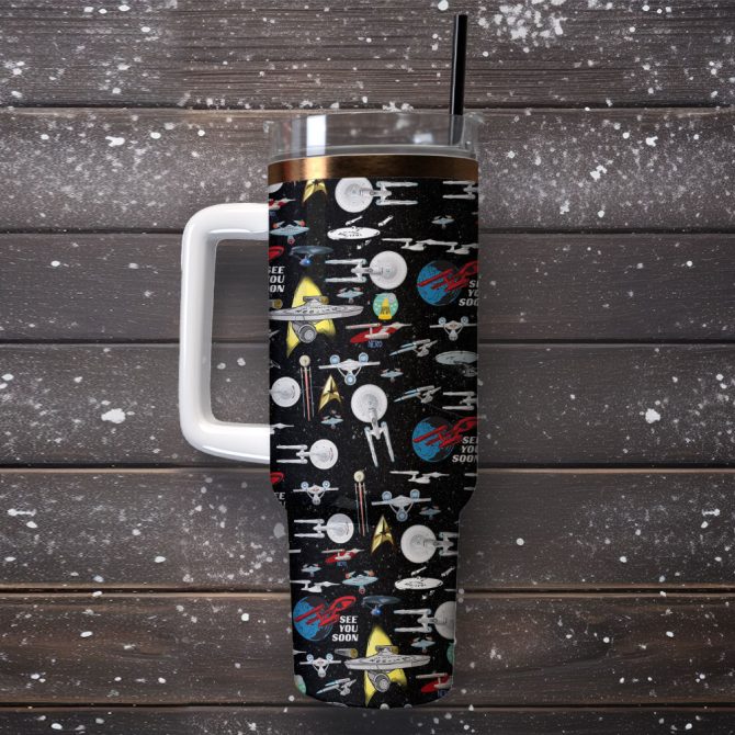 Astronaut Space Art Custom Stanley Quencher 40Oz Stainless Steel Tumbler - Image 4