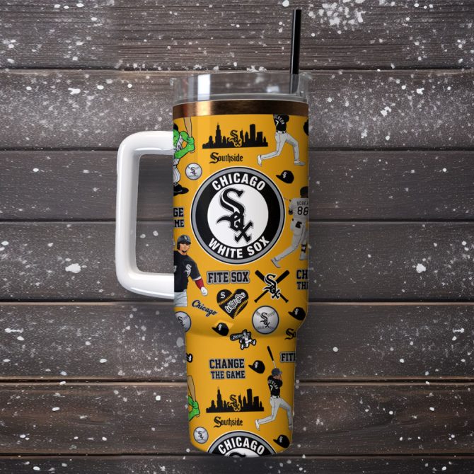 Chicago White Sox Baseball Mlb Sport Custom Stanley Quencher 40Oz Stainless Steel Tumbler - Image 4