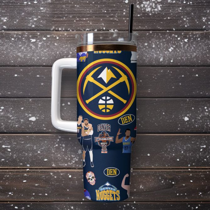 Denver Nuggets Basketball Nba Sport Custom Stanley Quencher 40Oz Stainless Steel Tumbler - Image 4