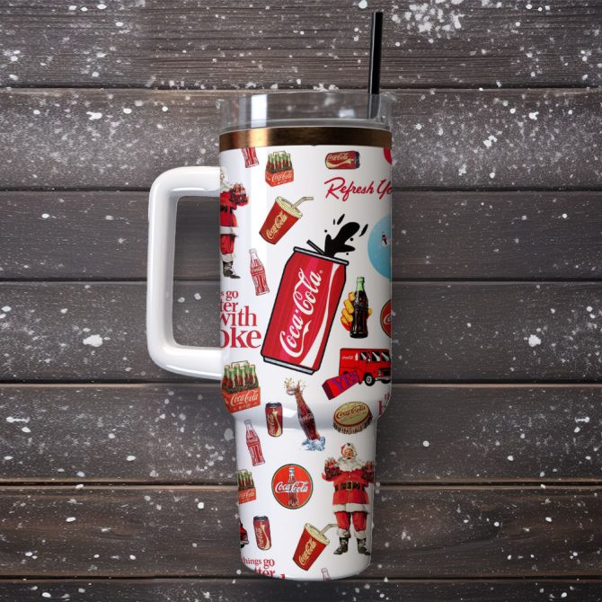 Coca Cola Drinks Custom Stanley Quencher 40Oz Stainless Steel Tumbler - Image 4