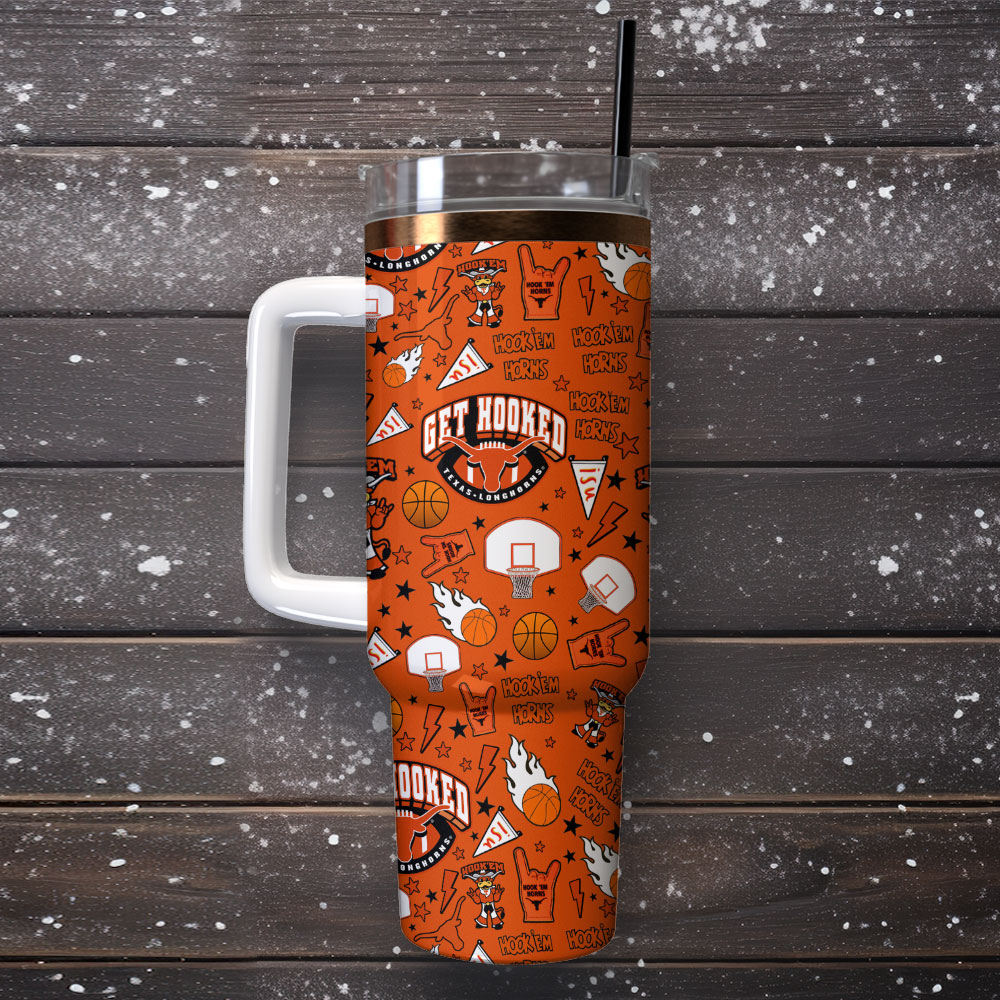 Texas Longhorns Football Ncaa Sport Custom Stanley Quencher 40Oz Stainless Steel Tumbler - Image 4