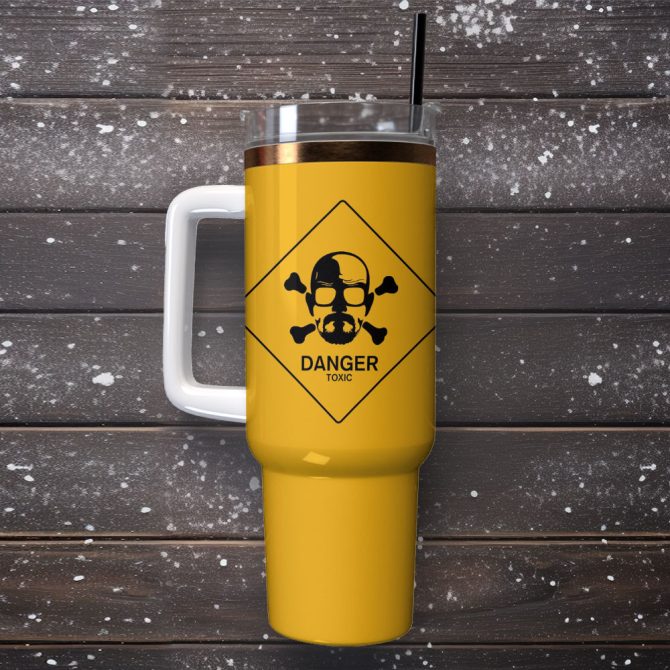 Danger Toxic Hazard Signs Custom Stanley Quencher 40Oz Stainless Steel Tumbler - Image 4
