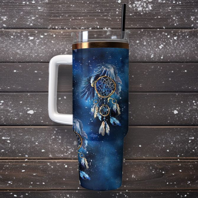 Dream Catcher Native American Custom Stanley Quencher 40Oz Stainless Steel Tumbler - Image 4