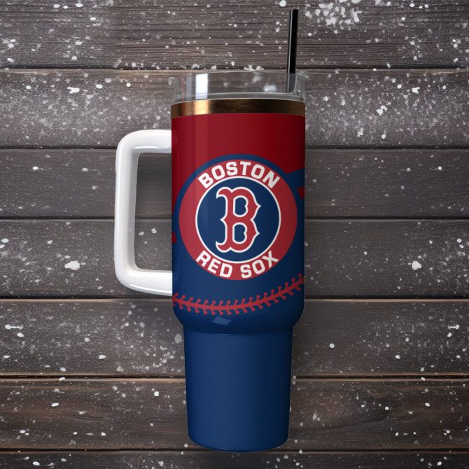 Boston Red Sox Baseball Mlb Sport Custom Stanley Quencher 40Oz Stainless Steel Tumbler - Image 4