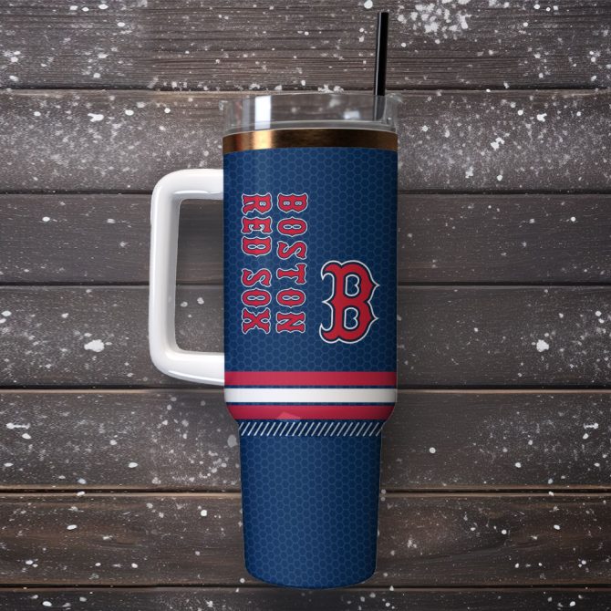 Boston Red Sox Baseball Mlb Sport Custom Stanley Quencher 40Oz Stainless Steel Tumbler - Image 4