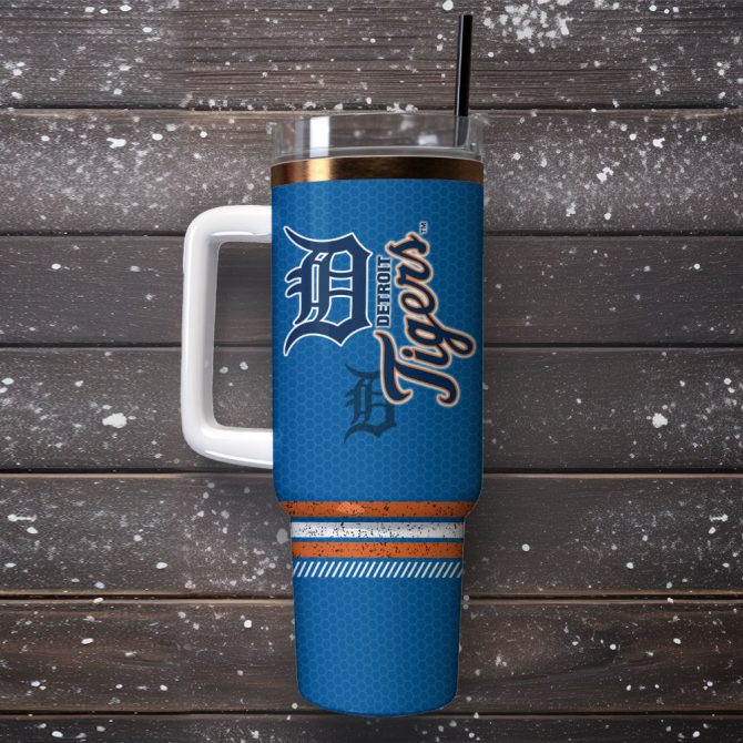 Detroit Tigers Baseball Mlb Sport Custom Stanley Quencher 40Oz Stainless Steel Tumbler - Image 4