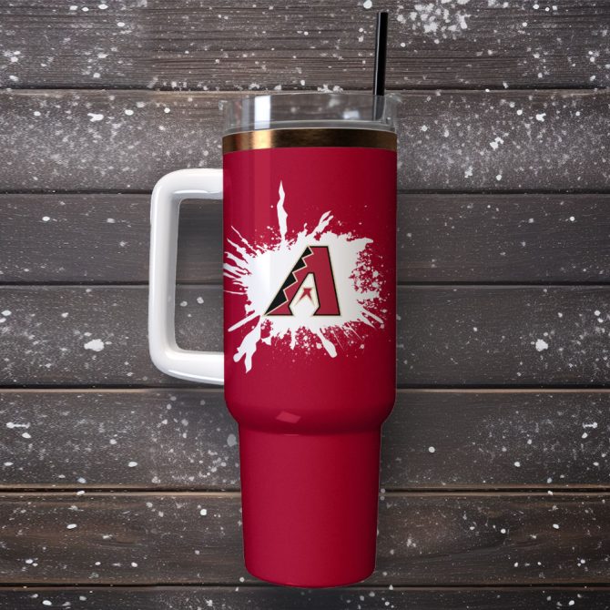 Arizona Diamondbacks Baseball Mlb Sport Custom Stanley Quencher 40Oz Stainless Steel Tumbler - Image 4