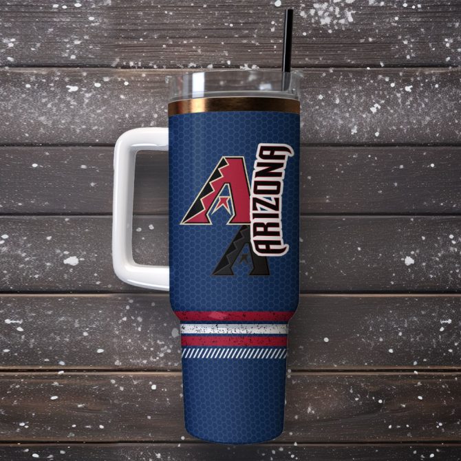 Arizona Diamondbacks Baseball Mlb Sport Custom Stanley Quencher 40Oz Stainless Steel Tumbler - Image 4