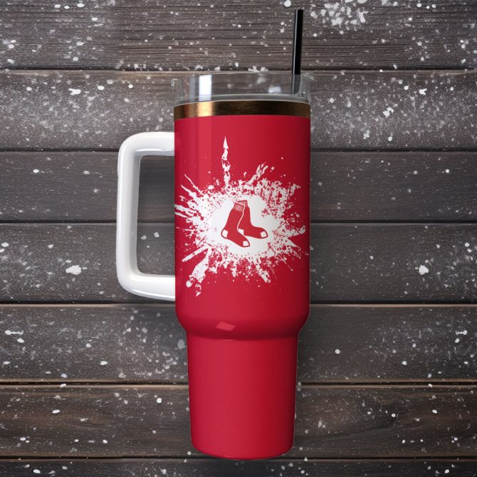 Boston Red Sox Baseball Mlb Sport Custom Stanley Quencher 40Oz Stainless Steel Tumbler - Image 4