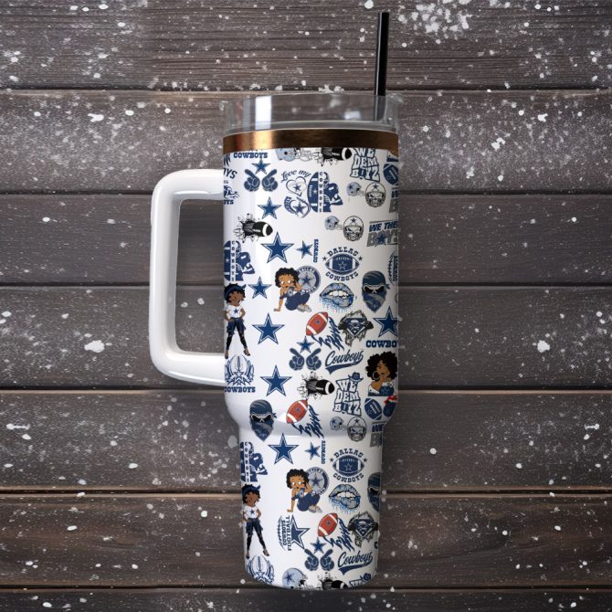 Dallas Cowboys Football Nfl Sport Custom Stanley Quencher 40Oz Stainless Steel Tumbler - Image 4