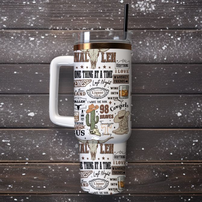 Morgan Wallen Music Custom Stanley Quencher 40Oz Stainless Steel Tumbler - Image 4