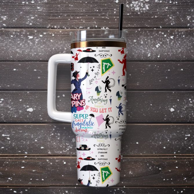Mary Poppins Movie Custom Stanley Quencher 40Oz Stainless Steel Tumbler - Image 4