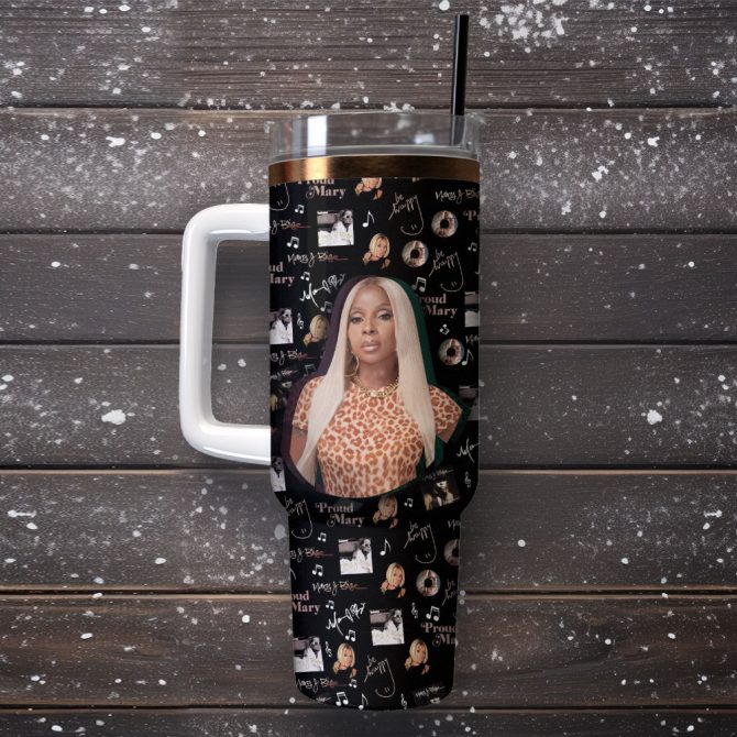 Mary J. Blige Music Custom Stanley Quencher 40Oz Stainless Steel Tumbler - Image 4