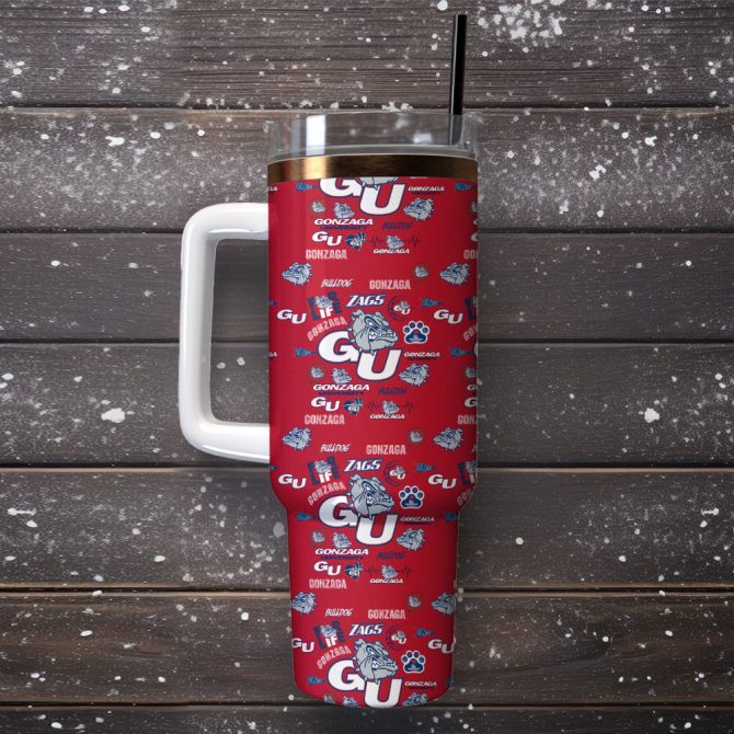 Gonzaga Bulldogs Ncaa Sport Custom Stanley Quencher 40Oz Stainless Steel Tumbler - Image 3