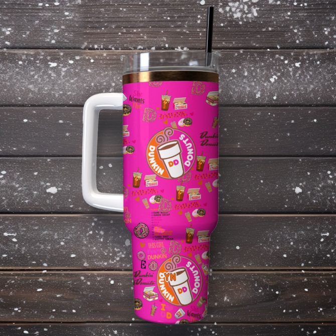 Dunkin Donuts Drink Custom Stanley Quencher 40Oz Stainless Steel Tumbler - Image 3