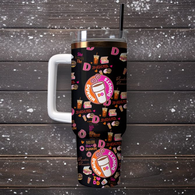 Dunkin Donuts Drink Custom Stanley Quencher 40Oz Stainless Steel Tumbler - Image 4