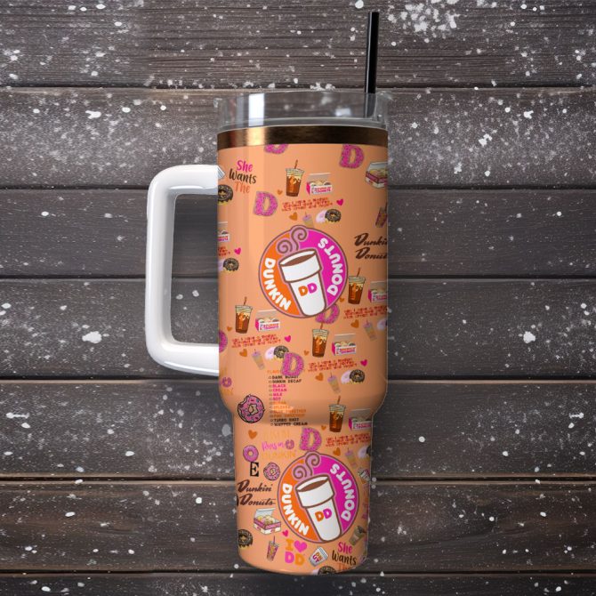 Dunkin Donuts Drink Custom Stanley Quencher 40Oz Stainless Steel Tumbler - Image 3
