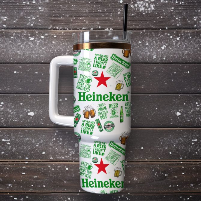 Heineken Beer Custom Stanley Quencher 40Oz Stainless Steel Tumbler - Image 4