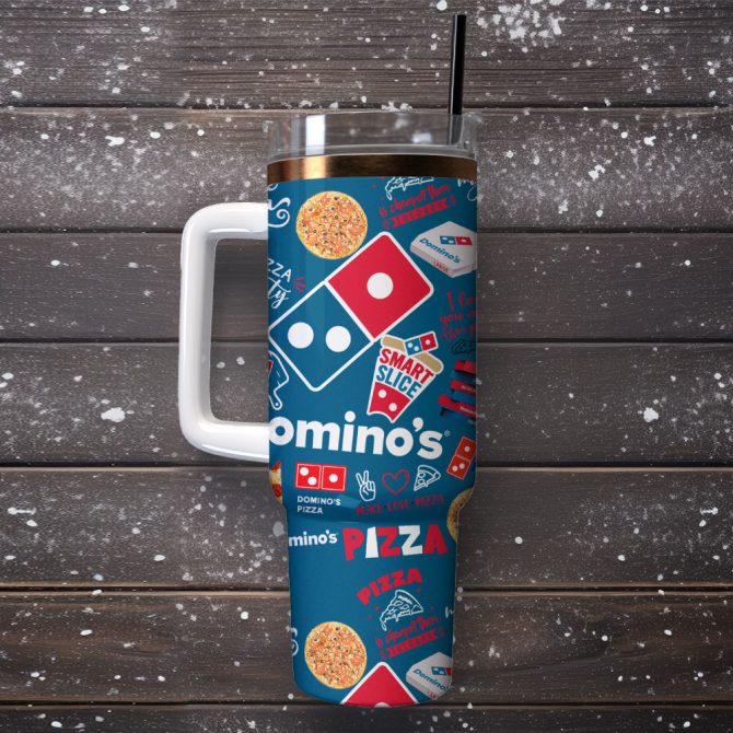 Domino’S Pizza Food Custom Stanley Quencher 40Oz Stainless Steel Tumbler - Image 3