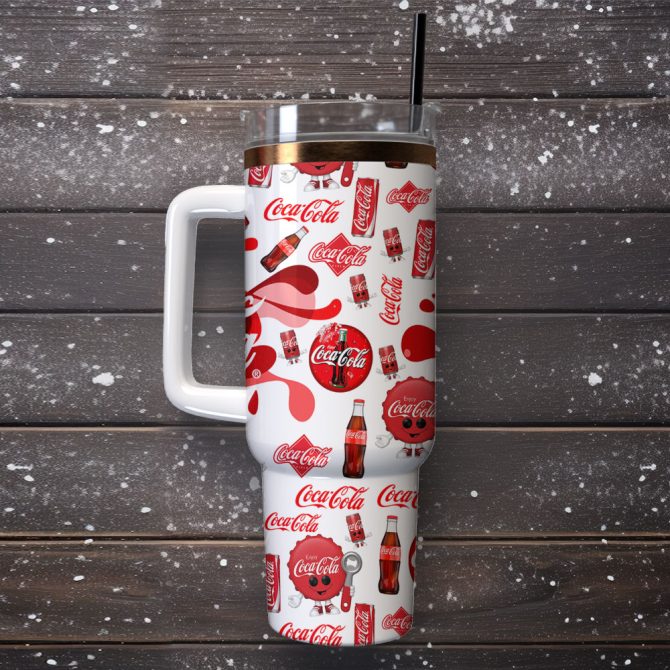 Cocacola Drink Custom Stanley Quencher 40Oz Stainless Steel Tumbler - Image 4