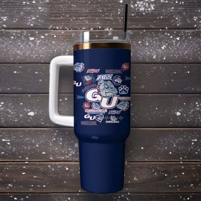 Gonzaga Bulldogs Ncaa Sport Custom Stanley Quencher 40Oz Stainless Steel Tumbler - Image 4