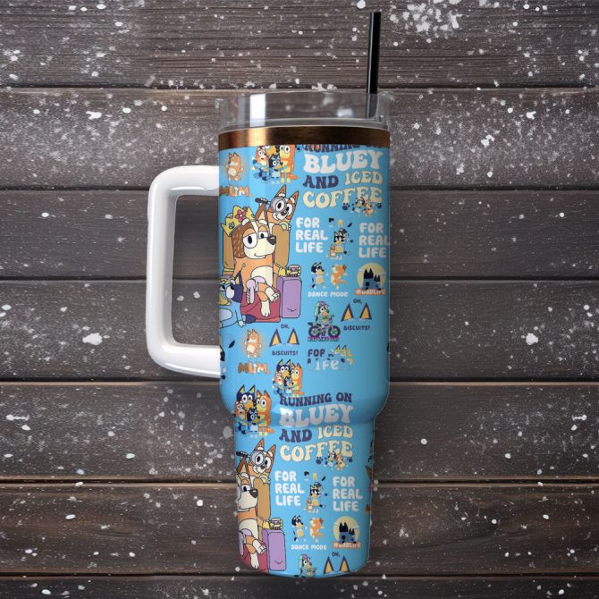 Bluey Movie Custom Stanley Quencher 40Oz Stainless Steel Tumbler - Image 4