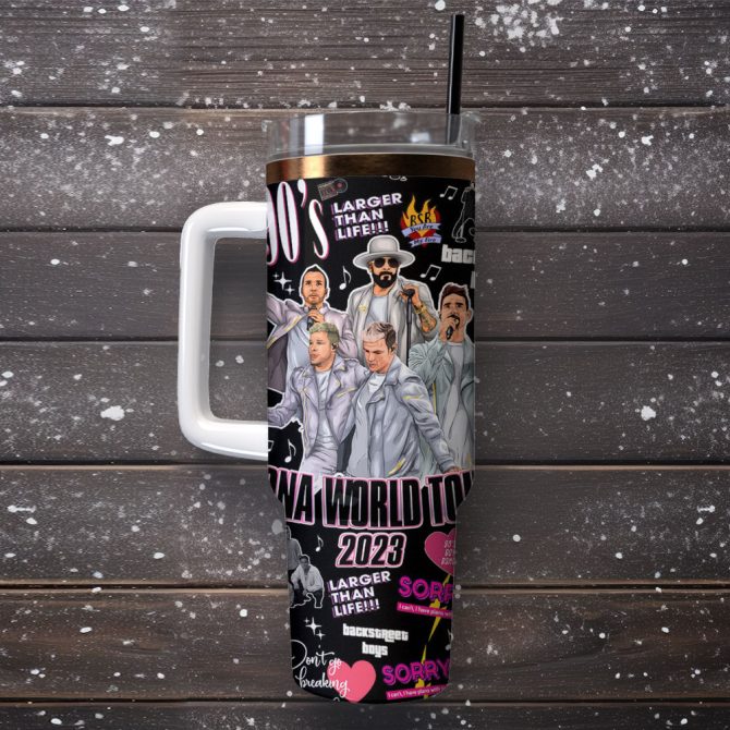 Backstreet Boys Music Custom Stanley Quencher 40Oz Stainless Steel Tumbler - Image 4