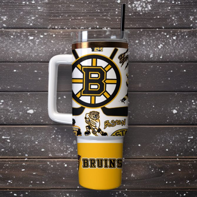 Boston Bruins Nhl Sport Custom Stanley Quencher 40Oz Stainless Steel Tumbler - Image 4