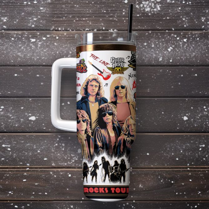 Aerosmith Musicosmith Music Custom Stanley Quencher 40Oz Stainless Steel Tumbler - Image 4
