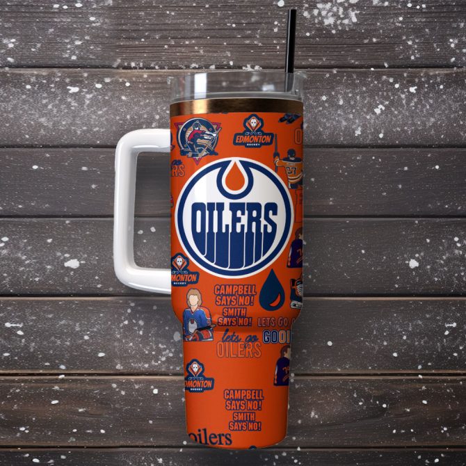 Edmonton Oilers Nhl Sport Custom Stanley Quencher 40Oz Stainless Steel Tumbler - Image 2