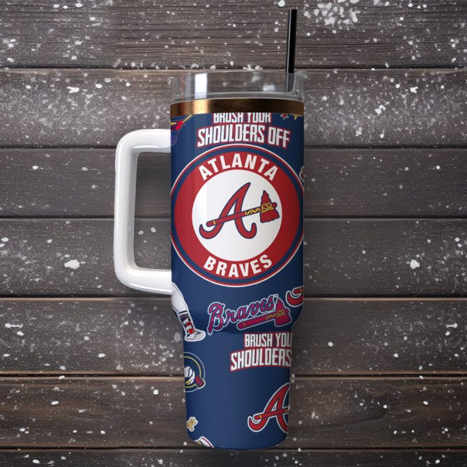 Atlanta Braves Baseball Team Mlb Sport Custom Stanley Quencher 40Oz Stainless Steel Tumbler - Image 2
