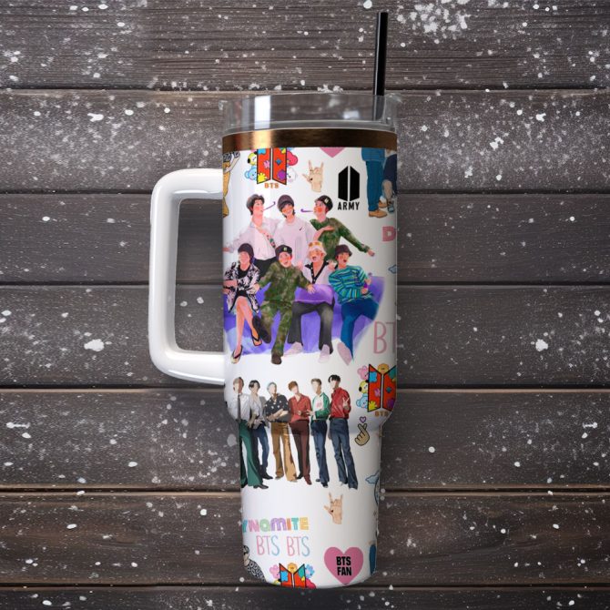 Bts Kpop Boy Band Music Custom Stanley Quencher 40Oz Stainless Steel Tumbler - Image 4