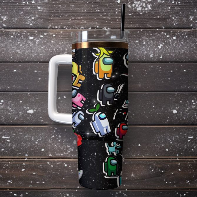Among Us Trap Song Music Custom Stanley Quencher 40Oz Stainless Steel Tumbler - Image 4
