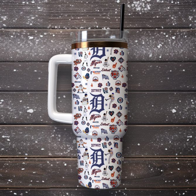 Detroit Tigers Baseball Mlb Sport Custom Stanley Quencher 40Oz Stainless Steel Tumbler With Handle - Image 4