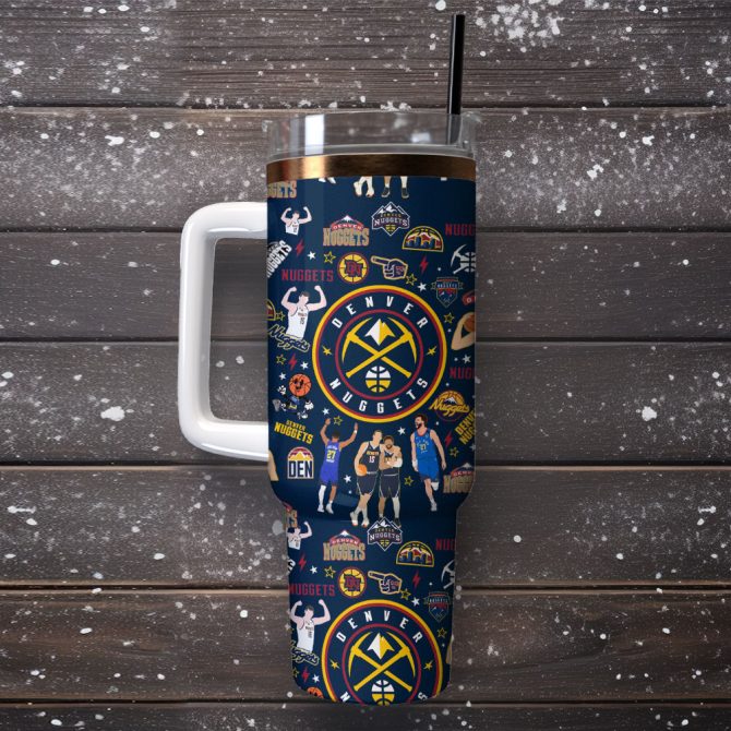 Denver Nuggets Basketball Nba Sport Custom Stanley Quencher 40Oz Stainless Steel Tumbler With Handle - Image 4