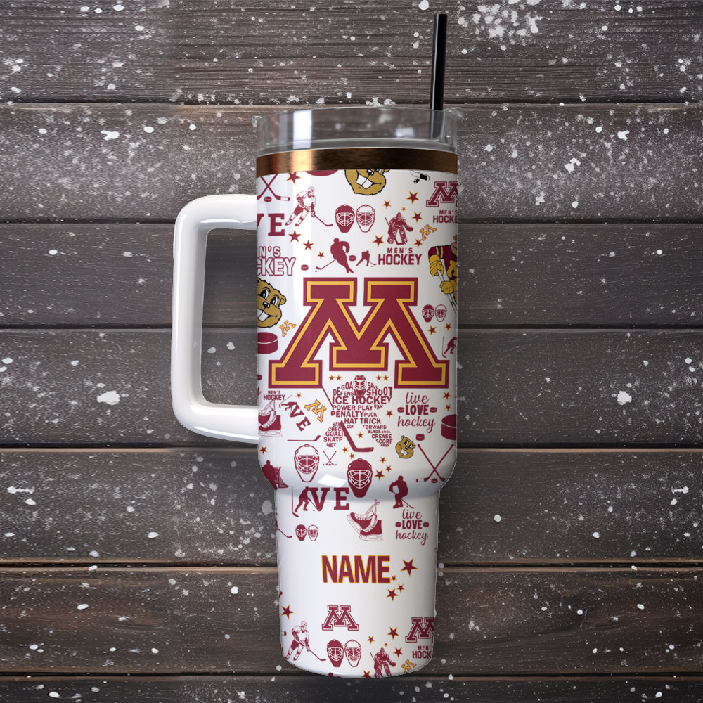 Michigan Wolverines Ice Hockey Ncaa Sport Custom Stanley Quencher 40Oz Stainless Steel Tumbler With Handle - Image 4