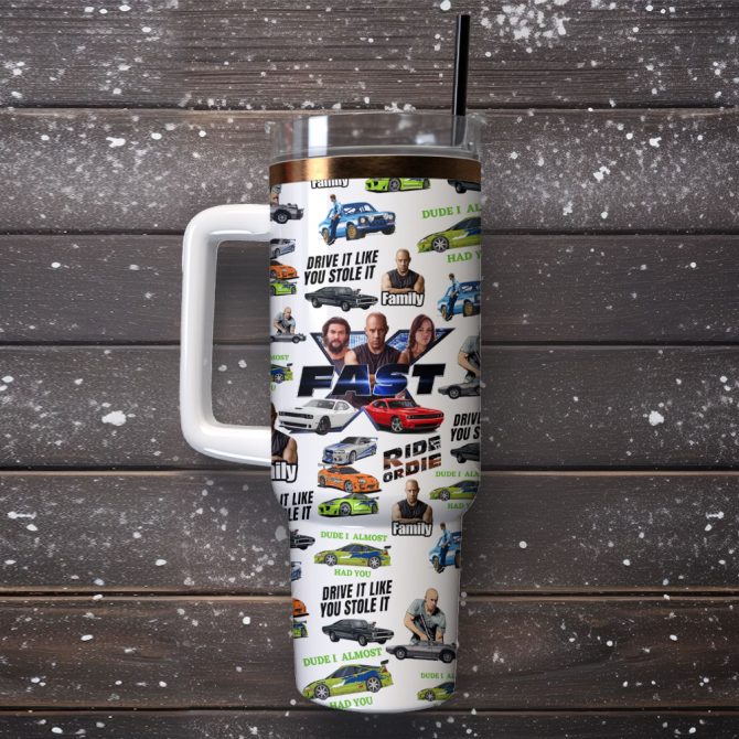 Fast And Furious Movie Custom Stanley Quencher 40Oz Stainless Steel Tumbler With Handle - Image 4