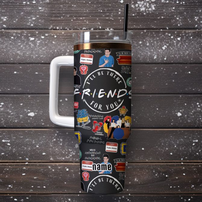 Friends Tv Series Custom Stanley Quencher 40Oz Stainless Steel Tumbler With Handle - Image 4