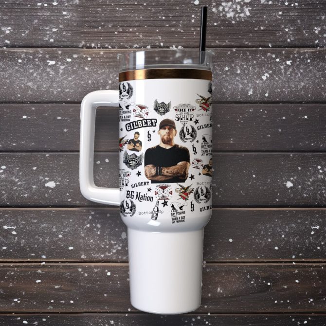 Brantley Gilbert Music Custom Stanley Quencher 40Oz Stainless Steel Tumbler With Handle - Image 4