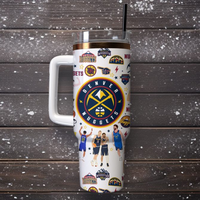 Denver Nuggets Basketball Nba Sport Custom Stanley Quencher 40Oz Stainless Steel Tumbler - Image 4