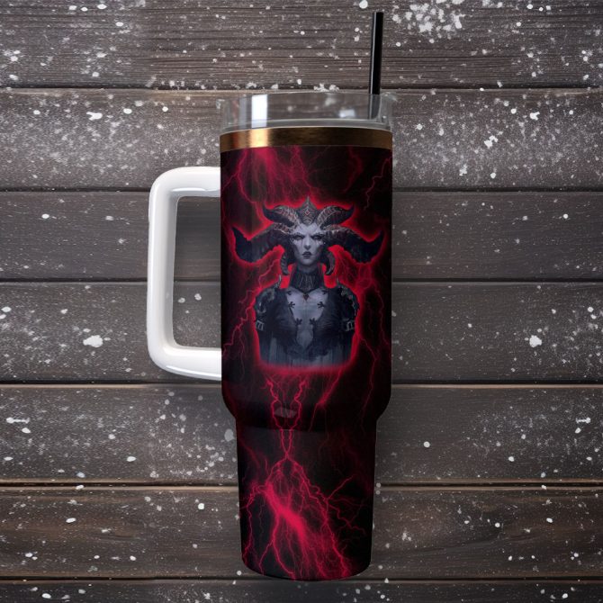 Diablo 4 Games Custom Stanley Quencher 40Oz Stainless Steel Tumbler - Image 4