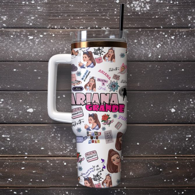 Ariana Grande Music Custom Stanley Quencher 40Oz Stainless Steel Tumbler - Image 4