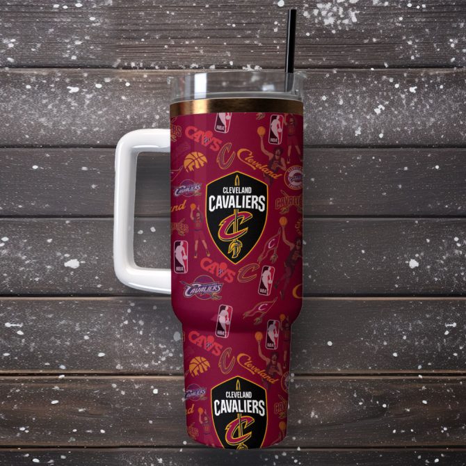 Cleveland Cavaliers Basketball Nba Sport Custom Stanley Quencher 40Oz Stainless Steel Tumbler - Image 4