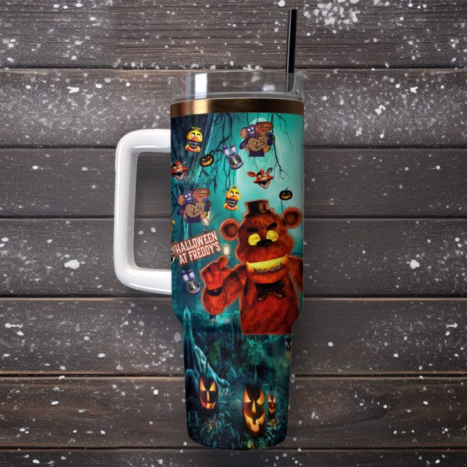 Five Nights At Freddy’S Game Custom Stanley Quencher 40Oz Stainless Steel Tumbler - Image 4