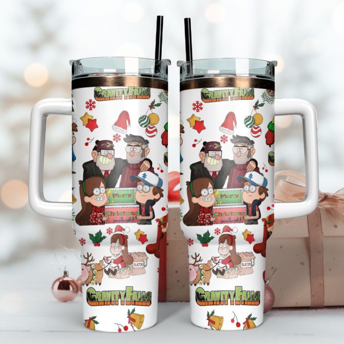 Gravity Falls Tv Series Custom Stanley Quencher 40Oz Stainless Steel Tumbler With Handle - Image 3