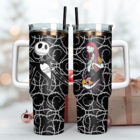 The Nightmare Before Christmas Cartoon Custom Stanley Quencher 40Oz Stainless Steel Tumbler With Handle - Image 3