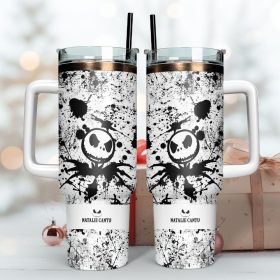 The Nightmare Before Christmas Cartoon Custom Stanley Quencher 40Oz Stainless Steel Tumbler With Handle - Image 3