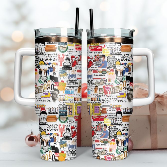 Friends Tv Series Custom Stanley Quencher 40Oz Stainless Steel Tumbler With Handle - Image 3