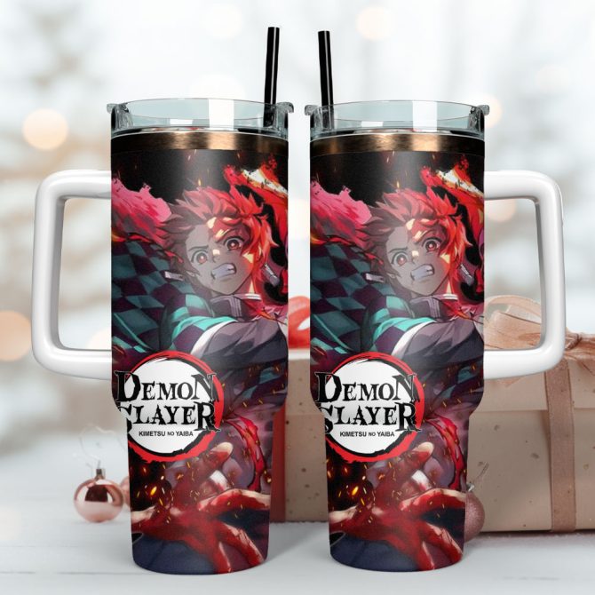 Demon Slayer Tv Series Custom Stanley Quencher 40Oz Stainless Steel Tumbler - Image 2