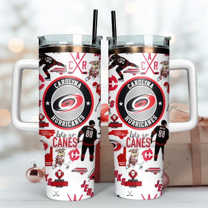 Carolina Hurricanes Ice Hockey Nhl Sport Custom Stanley Quencher 40Oz Stainless Steel Tumbler - Image 2